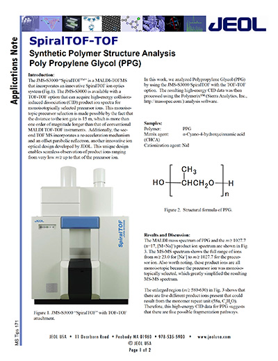 Synthetic Polymer Structure Analysis - Poly Propylene Glycol